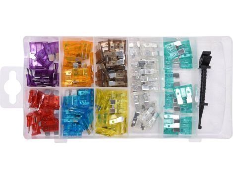 ZESTAW 97 BEZPIECZNIKÓW PŁYTKOWYCH STANDOWYCH