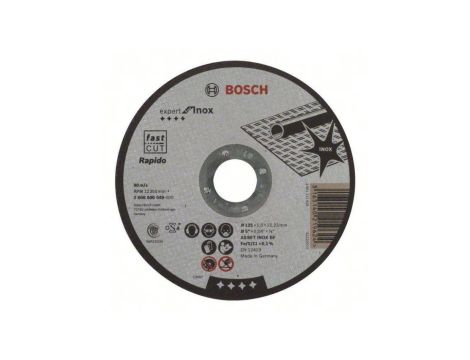 Tarcza płaska inox t1a 125*1.0*22 rapido