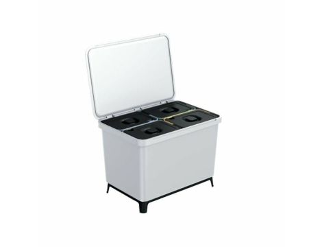 KEDEN KOSZ NA ŚMIECI SYSTEMA 4x10 L - POPIELATY