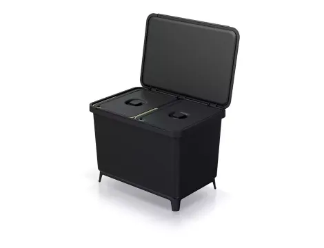 KEDEN KOSZ NA ŚMIECI SYSTEMA 2x23L - CZARNY RECYKLING