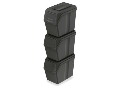 KEDEN KOSZ NA ŚMIECI SORTIBOX 20L SET 3 - CZARNY RECYKLING