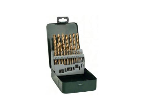 Zestaw wierteł do metalu hss-tin 19 szt. 1-10mm