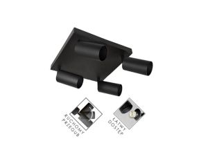 Lampa spotlight Fargo 4xGU10 czarna kwadrat