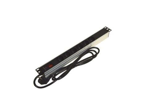 Listwa zasilająca RACK 19cali 1U 6 gniazd +wyłącznik