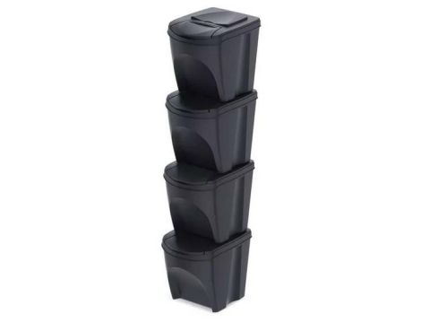 KEDEN KOSZ NA ŚMIECI SORTIBOX 25L SET 4 - ANTRACYT ECO WOOD