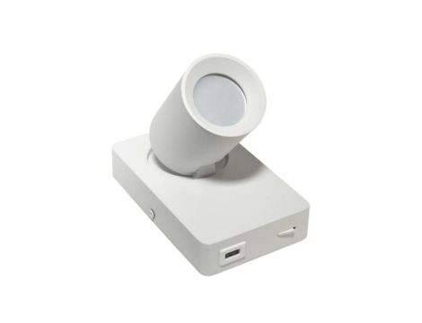 Lampa spotlight Taft 1xGU10 biała gniazdo usb