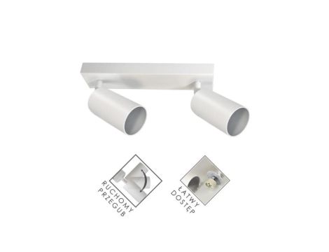 Lampa spotlight Fargo 2xGU10 biała