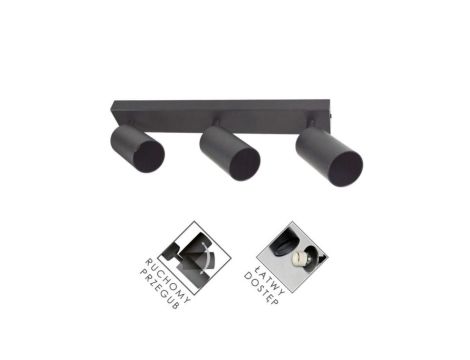 Lampa spotlight Fargo 3xGU10 czarna