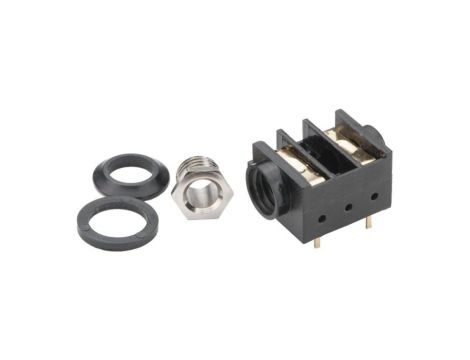 Gniazdo żeńskie Jack 1/4 (6,35 mm), mono (TS), 2 styki, 2 przełączniki do montażu na PCB, ST-P 1JP-018