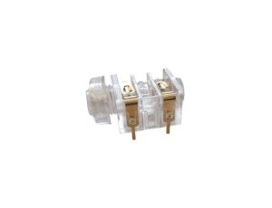 Przezroczyste Gniazdo żeńskie Jack 1/4 (6,35 mm), mono (TS), 2 styki, 2 przełączniki do montażu na PCB, ST-P 1JP-003TR