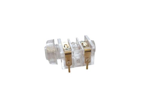 Przezroczyste Gniazdo żeńskie Jack 1/4 (6,35 mm), mono (TS), 2 styki, 2 przełączniki do montażu na PCB, ST-P 1JP-003TR