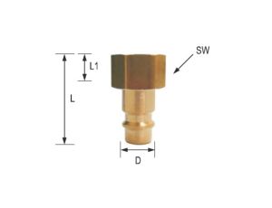 Króciec szybkozłącza DN7,2 typ 26, G 3/8 GW, wtyk szybkozłącza, mosiądz