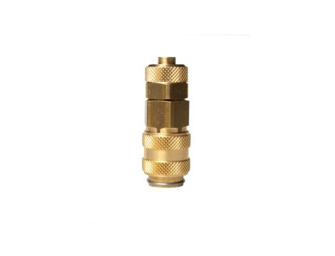 Szybkozłącze pneumatyczne DN5 typ 21, skręcane do węża fi 8x6 mm, mosiądz
