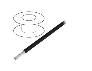 Przewód na rolce o długości 30,5m linka Cu, 300V PVC czarny 24 AWG 3250 BK005