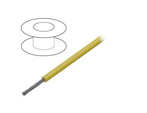 Przewód na rolce o długości 30,5m linka Cu, 300V PVC żółty 18 AWG 3253 YL005