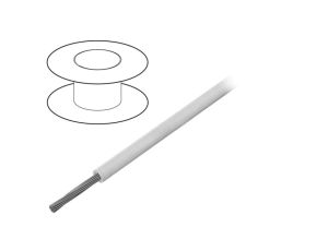Przewód na rolce o długości 30,5m linka Cu, 300V PVC biały 24 AWG 3250 WH005