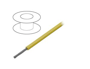 Przewód na rolce o długości 305m linka Cu, 150V PVC żółty 26 AWG 7053 YL001
