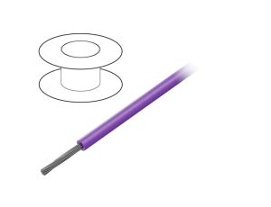 Przewód na rolce o długości 30,5m linka Cu, 300V PVC fioletowy 24 AWG 3050 VI005