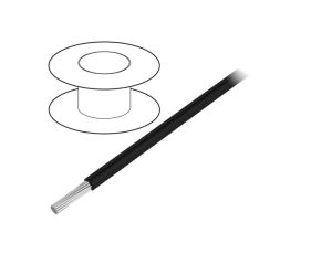 Przewód na rolce o długości 30,5m linka Cu, 600V PVC czarny 24 AWG 3070 BK005