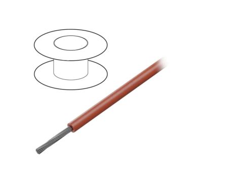 7057 RD005 Przewód na rolce o długości 30,5m linka Cu, 150V PVC czerwony 18 AWG