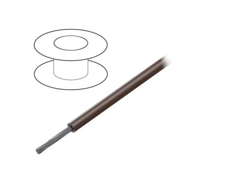 7057 BR005 Przewód na rolce o długości 30,5m linka Cu, 150V PVC brązowy 18 AWG