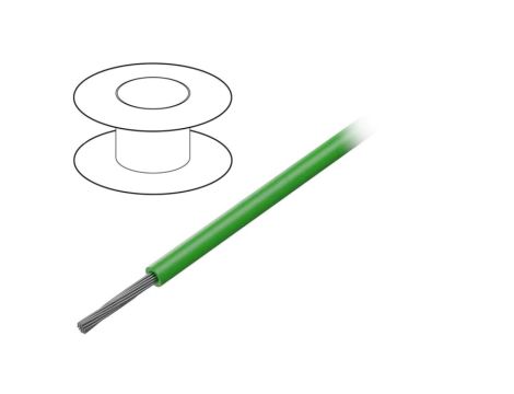 7057 GR005 Przewód na rolce o długości 30,5m linka Cu, 150V PVC zielony 18 AWG