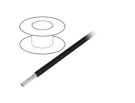 1852 BK005 Przewód na rolce o długości 30,5m linka Cu, 600V PVC czarny 28 AWG