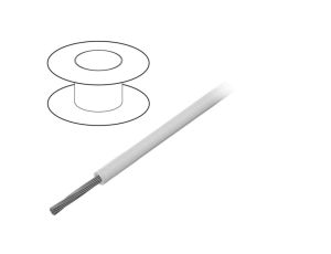 1852 WH005 Przewód na rolce o długości 30,5m linka Cu, 600V PVC biały 28 AWG