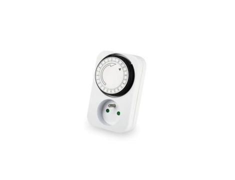 PROGRAMATOR CZASOWY ANALOGOWY 24H 230V BIAŁY