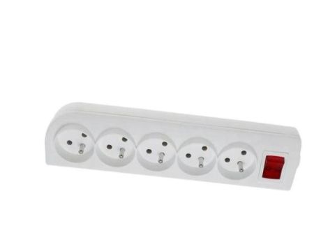 Rozgałęźnik do przedłużacza z wyłącznikiem 5-gniazd z/u biały GN-50W