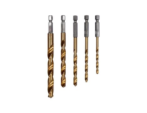 WIERTŁA DO MET 5SZT 4-10MM HEX TYTANOWA POWŁOKA