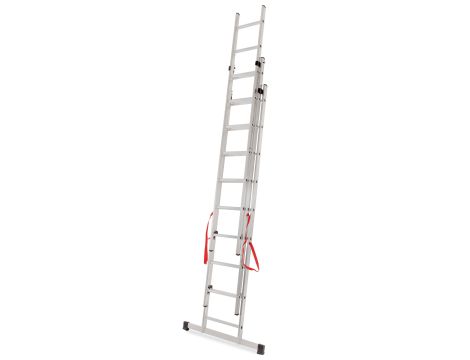 AWTOOLS DRABINA ALUMINIOWA BASIC 3x10 STOPNI 150KG - 4