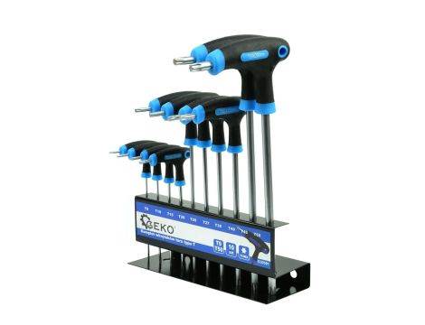 GEKO KLUCZ TORX TYP "T" T9-T50mm 10el.+STOJAK