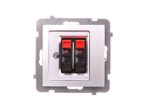 AS Gniazdo głośnikowe podwójne srebro GG-2G/m/18