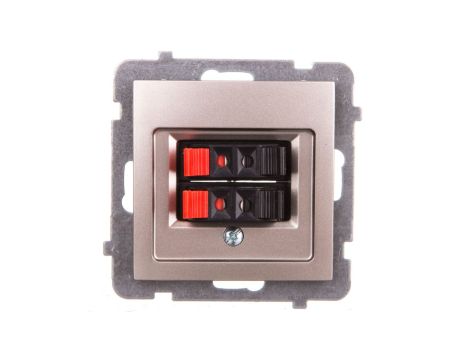 AS Gniazdo głośnikowe podwójne satyna light GG-2G/m/45