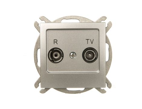 AS Gniazdo antenowe RTV przelotowe 10dB srebro GPA-10GP/m/18