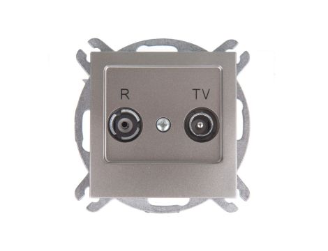 AS Gniazdo antenowe RTV przelotowe 10dB satyna light GPA-10GP/m/45