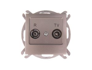 AS Gniazdo antenowe RTV zakończeniowe 10dB satyna light GPA-10GPZ/m/45