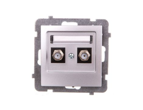 AS Gniazdo antenowe podwójne typu F srebro GPA-2GF/m/18