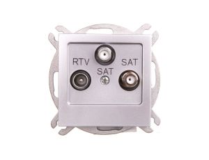 AS Gniazdo antenowe RTV-SAT-SAT srebro GPA-G2S/m/18