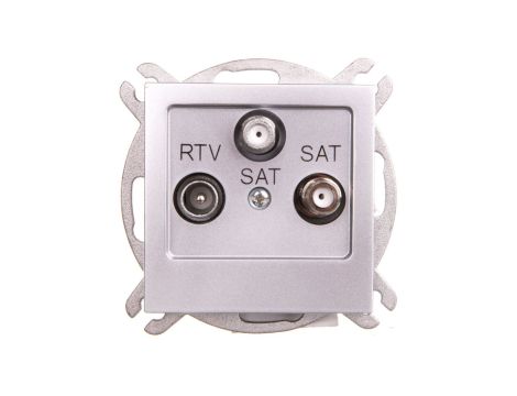 AS Gniazdo antenowe RTV-SAT-SAT srebro GPA-G2S/m/18