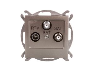 AS Gniazdo antenowe RTV-SAT-SAT satyna light GPA-G2S/m/45