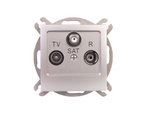 AS Gniazdo antenowe RTV-SAT przelotowe srebro GPA-GSP/m/18