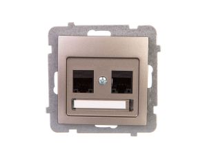 AS Gniazdo komputerowe podwójne RJ45 kat.5e MMC satyna light GPK-2G/K/m/45