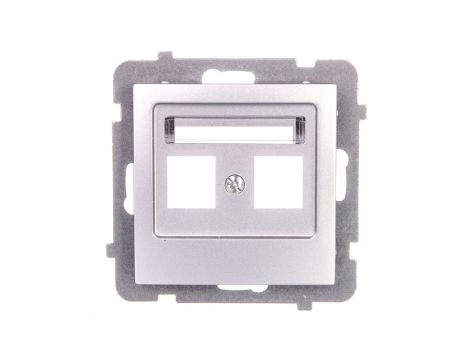 AS Obudowa gniazda podwójnego srebro GPK-2G/p/18