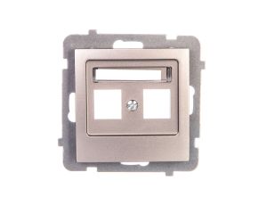 AS Obudowa gniazda podwójnego satyna light GPK-2G/p/45