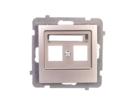 AS Obudowa gniazda podwójnego satyna light GPK-2G/p/45