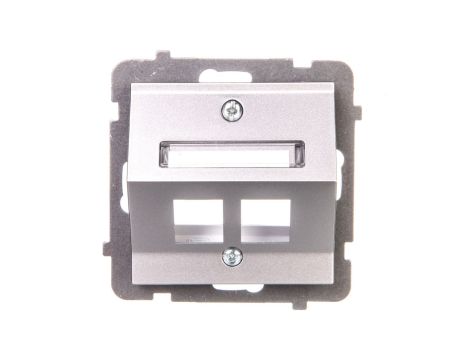AS Obudowa gniazda komputerowego podwójnego skośna srebro GPK-2GS/p/18