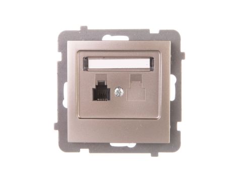 AS Gniazdo telefoniczne pojedyncze RJ11 satyna light GPT-1G/m/45