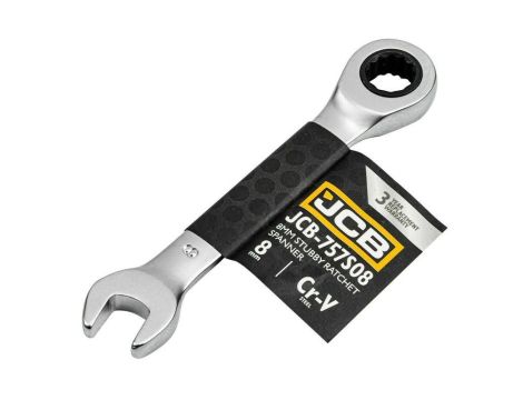 JCB KLUCZ OCZKOWY Z GRZECHOTKĄ  KRÓTKI 8mm - 2